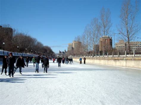 Skating on the Rideau Canal at Night during Winterlude in Ottawa ...