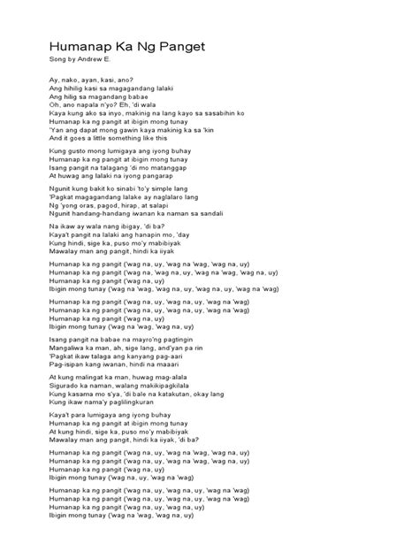 Humanap Ka NG Panget Lyrics | PDF