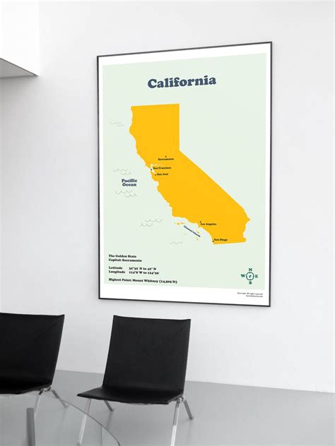 California Golden State Map United States maps for homeschool. | Etsy