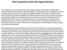 How important were the August decrees essay | Teaching Resources