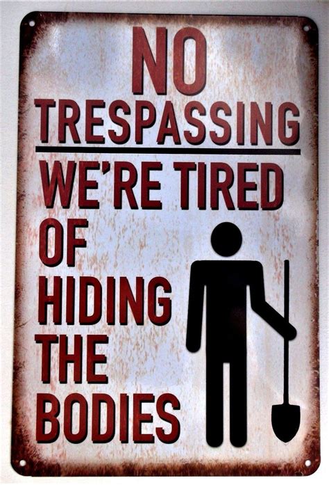 No Trespassing Retro Metal Tin Signs Vintage Cafe Pub Bar Garage Shop ...