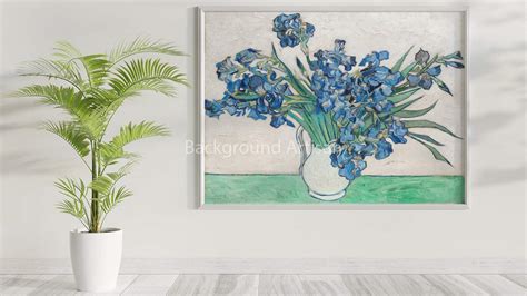 Irises by Vincent van Gogh – Masterpiece Virtual Background for Zoom Meetings – Background Artisan