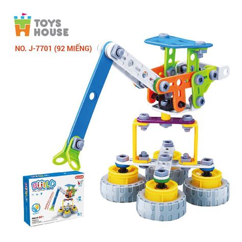 Đồ chơi giáo dục Stem - lắp ghép phát triển kỹ năng BuildPlay mô hình cần cẩu xây dựng 92 chi ...