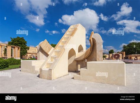 Astronomical instruments at Jantar Mantar observatory, Jaipur, India Stock Photo - Alamy