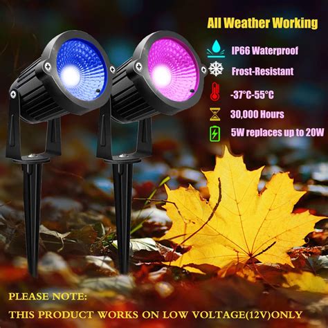 Buy AHSELLUS LED Low Voltage Landscape Lights Color Changing Landscape Lighting Outdoor RGB 5W ...