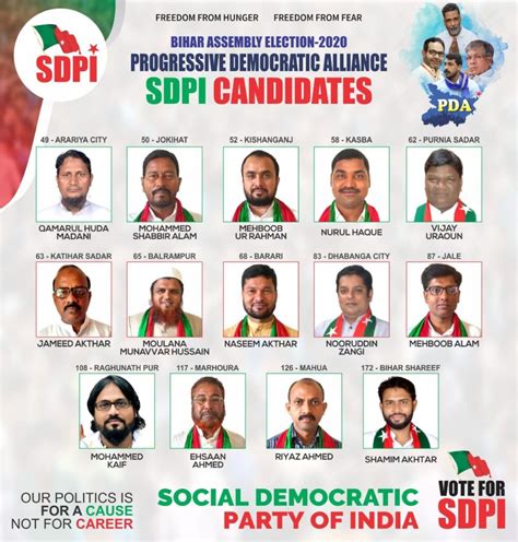 Bihar Assembly Elections- 2020 Progressive Democratic Alliance SDPI ...