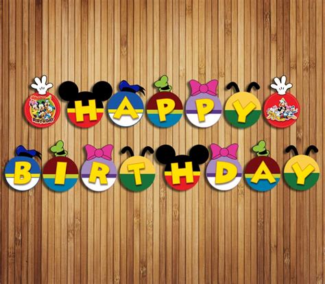 Mickey Clubhouse Birthday Banner, Mickey Mouse Banner, Mickey Mouse Clubhouse Birthday Party ...