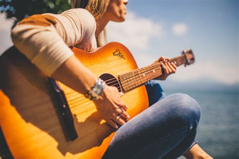 Free Images : music, people, girl, sunshine, woman, acoustic guitar, summer, musician, yellow ...
