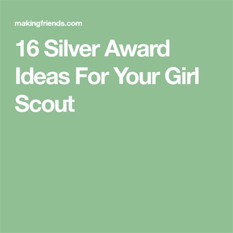 16 Silver Award Ideas for Girl Scouts