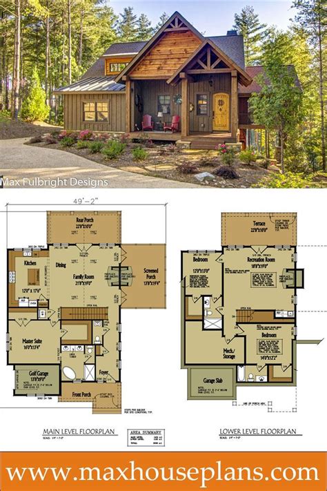 Small Cabin Home Plan with Open Living Floor Plan | Rustic cabin design, Cabin floor plans ...