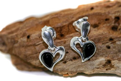 Whitby Jet Earrings. Sterling Silver Earrings, British jewellery ...