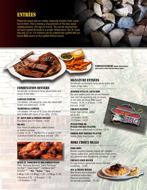 Beale Street Smokehouse BBQ menu in Fenton, Michigan, USA