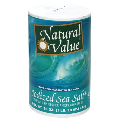 Natural Value Sea Salt, Iodized (26 oz) - Instacart