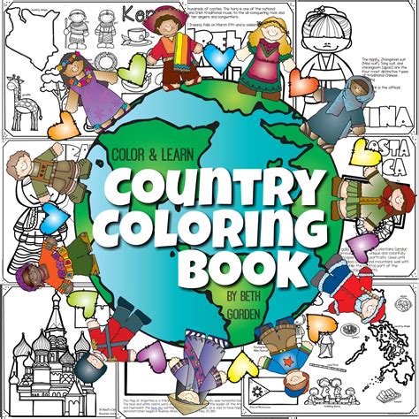 Read, Color & Learn Country Coloring Pages