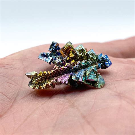 Bismuth Crystal Collectible Specimen, Includes Display Case - Mini Museum