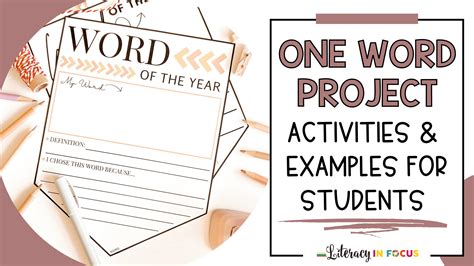 One Word Project Activities and Examples for Students - Literacy In Focus