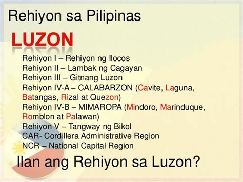 Ilan Lahat Ang Bilang Ng Rehiyon Sa Pilipinas