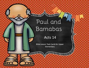 Paul and Barnabas Acts 14 Task Cards for Upper Elementary | TpT