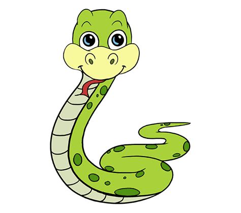 How to Draw a Cartoon Snake | Easy Step by Step Drawing Guides