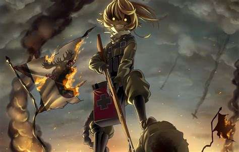 Wallpaper demon, fire, flame, girl, gun, soldier, devil, military ...