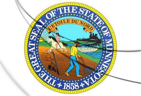 3D State Seal of Minnesota State, USA Stock Illustration - Illustration of full, render: 138304945