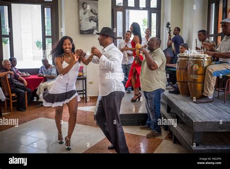 Havana, Cuba: Salsa band and dancers at the Cafe Taberna (Cafe Beny ...