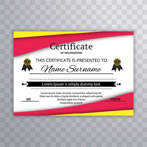 Sample Certificate Of Recognition Template