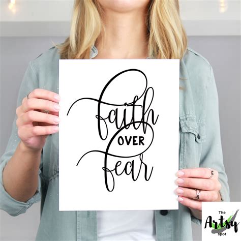 Faith Over Fear Wall Art Print | Christian Sayings Print – The Artsy Spot