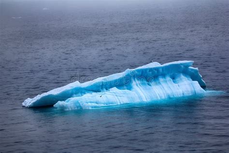 Blue Growler (piece of Iceberg) Machined with Water and Overturned Stock Photo - Image of float ...