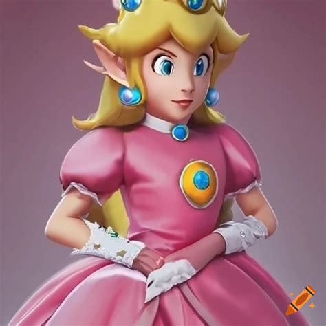 Link cosplaying as princess peach on Craiyon