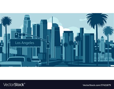 Los angeles skyline Royalty Free Vector Image - VectorStock