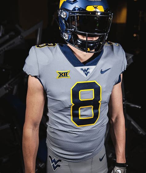 2019 West Virginia Mountaineers football uniforms — grey on grey | Football uniforms, College ...