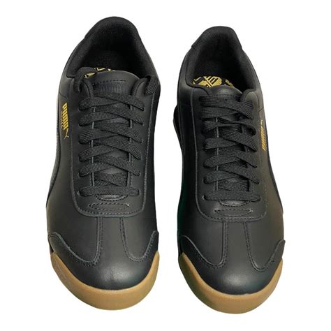 Puma Roma Black Leather Classic Gum Sneaker Shoes Sz... - Depop