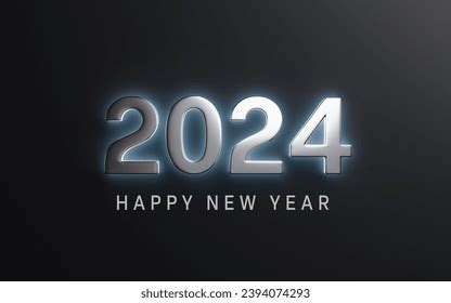 Happy New Year 2024 Silver Numbers Stock Illustration 2394074293 ...