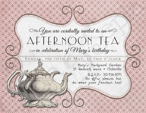 Tea Party Invitation Printable