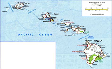 Large road map of Hawaii Islands with all cities and villages | Vidiani.com | Maps of all ...
