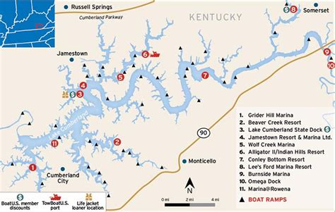 Lake Cumberland Marinas Map - Robin Christin