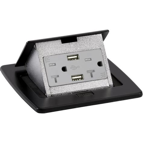 Kitchen Countertop Pop Up Charging USB A/C Ports, Black | Pop up outlets, Usb, Pop up outlet