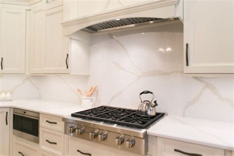 Solid Quartz Backsplash Kitchen - KBF Design Gallery | Quartz backsplash, Kitchen quartz ...