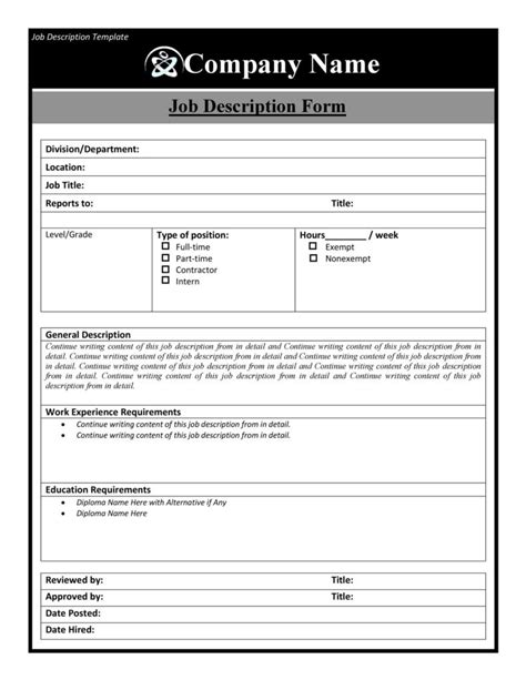 47 Job Description Templates & Examples ᐅ TemplateLab