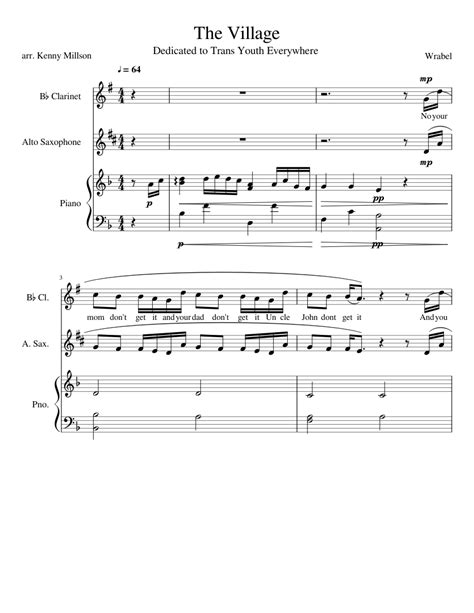 The Village Sheet music for Clarinet, Piano, Alto Saxophone | Download ...