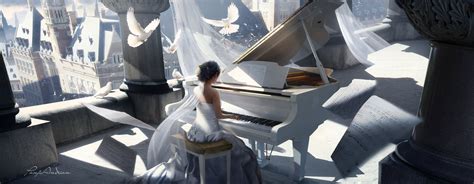 Girl Playing Piano Painting 4k Wallpaper,HD Artist Wallpapers,4k ...