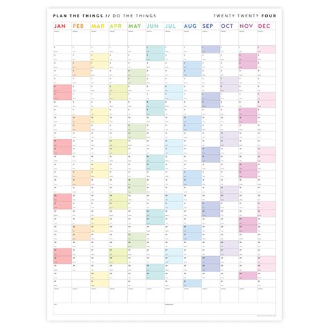 At A Glance 2024 Wall Calendar - Printable Template Calendar