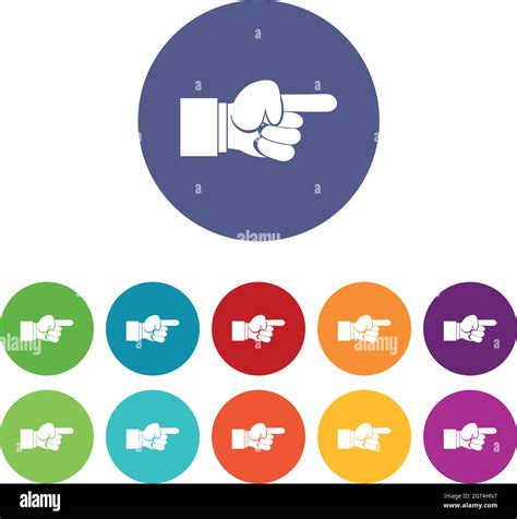 Pointing hand gesture set icons Stock Vector Image & Art - Alamy