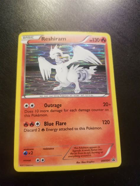 Mavin | RESHIRAM LP Pokemon Card BW004 Shiny Holo 2011 TCG CCG PROMO