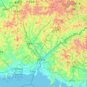 Dandong City topographic map, elevation, relief