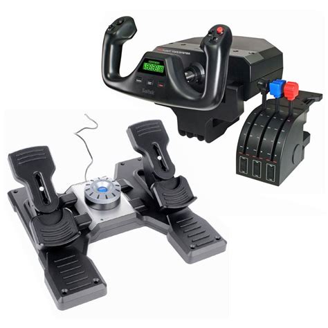 Logitech G Saitek Pro Flight First Flight: Yoke System + Rudder Pedals - Joystick Saitek sur ...