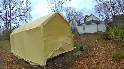 Review - Harbor Freight 10x17 Carport - High Winds Test - YouTube