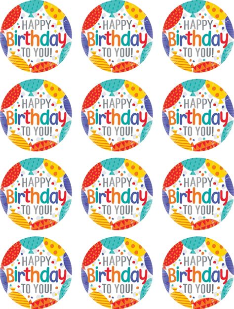 concierto Lavar ventanas Ilustrar happy birthday cupcake toppers ...