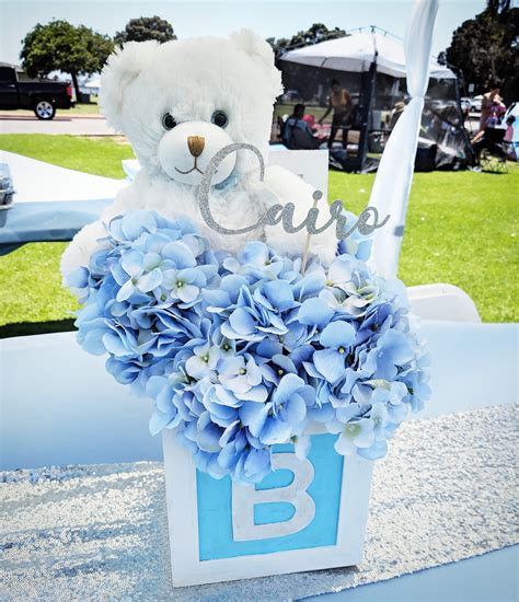 Teddy Bear Baby Shower Centerpiece | Boy baby shower centerpieces, Bear ...